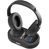 Wireless TV Headphones for Seniors, TV Headphones Wireless with Transmitter Charging Base, Comfortable Over-Ear, Long Battery Life, Easy Volume Control, Ideal for Elderly & Late-Night TV Watching