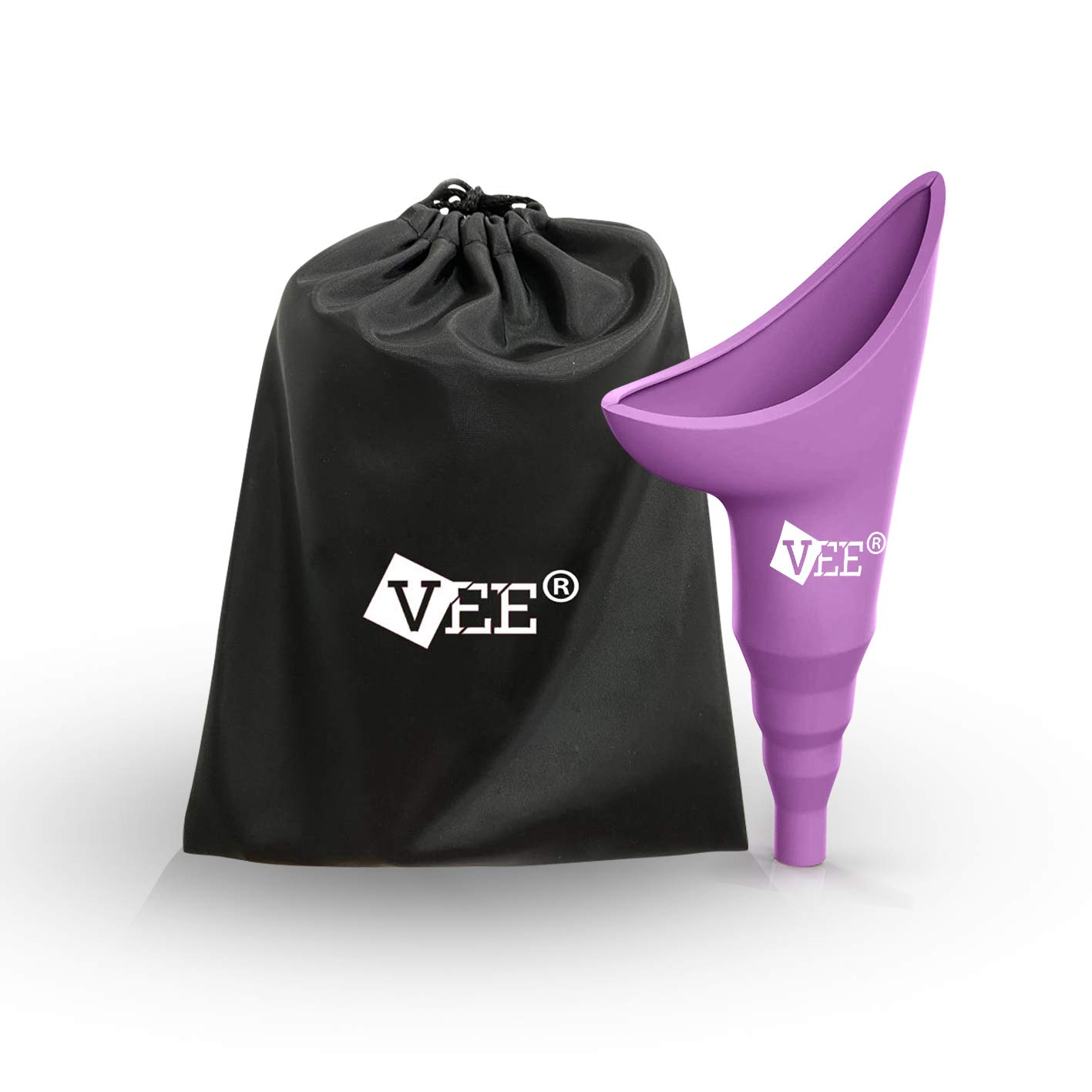 VEE® Female Urinal |Travel Urination Device & Pee Funnel for Women | Discreet Carry Bag - Camping, Hiking,Festivals,Outdoor Activities & More (Purple)