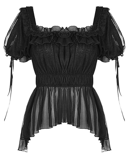 maglia di pizzo nera