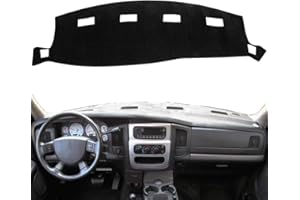 AKMOTOR Dash Cover Dashboard Cover Mat Pad for Dodge Ram 1500 2002-2005,2500/3500 2003-2005 (02-05 Black) Y22