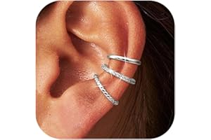 LOYALLOOK Ear Cuff Earrings for Women 14K Gold Plated Ear Cuffs Non Piercing Clip on Cartilage Earring Trendy Fake Earrings Hypoallergenic Huggie Hoop Clip Cuff Earring Lightweight