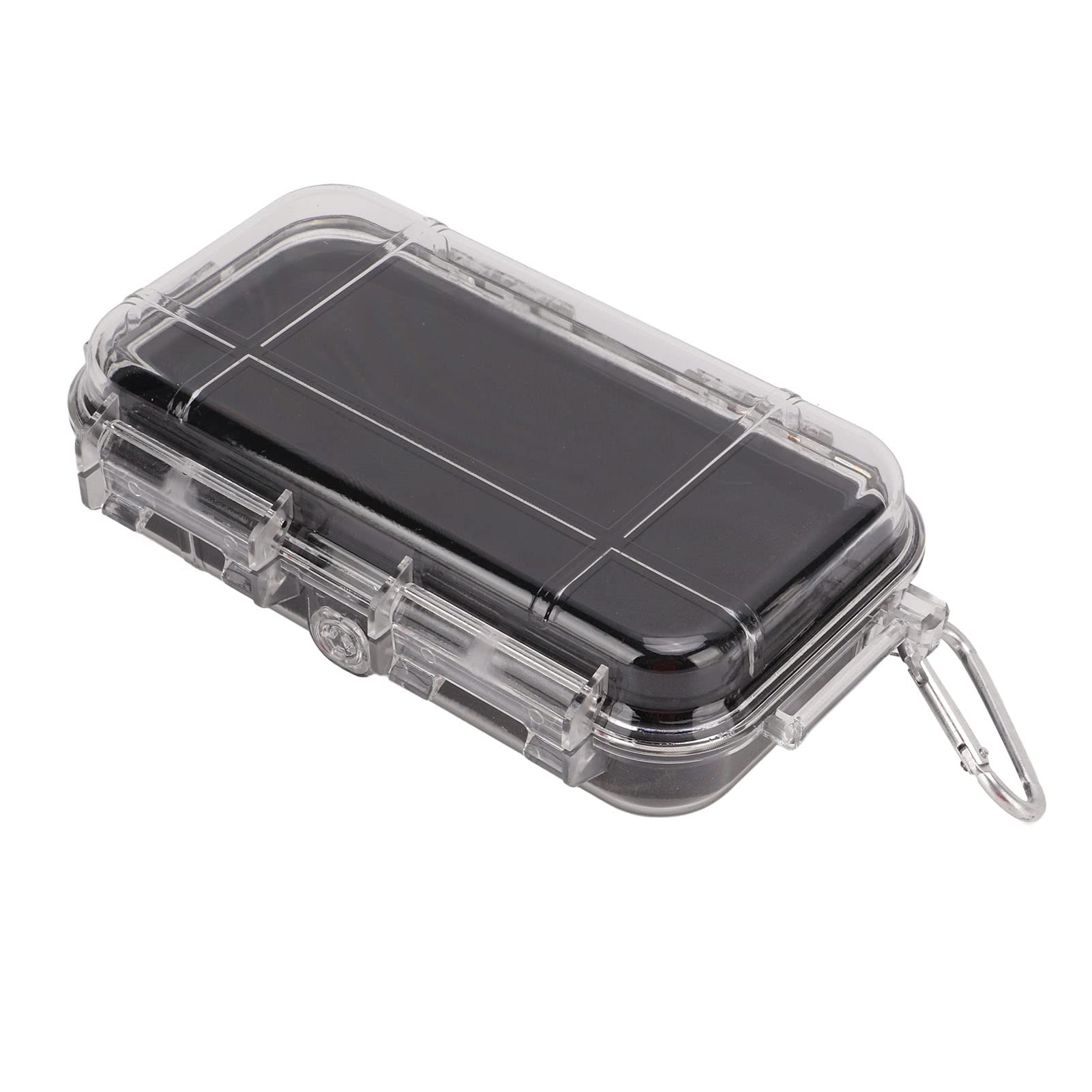Waterproof Survival Storage Box Plastic Shockproof Box with Shock Absorption Liner Transparent Outdoor Dry Airtight Case for Camping Hiking(Transparent, large)