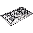 Deli-kit 34 Inch Gas Cooktop Dual Fuel Sealed 5 Burners Stainless Steel Drop-In Gas Cooktop Gas Hob DK258-A07 Gas Cooker