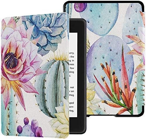 QIYI Kindle Paperwhite Case Matches tenth Era 2018 Launched eBook Reader Covers Good Equipment Kindle Covers PU Leather-based Kindle Paperwhite 4 Instances – Cactus & Flowers Portray