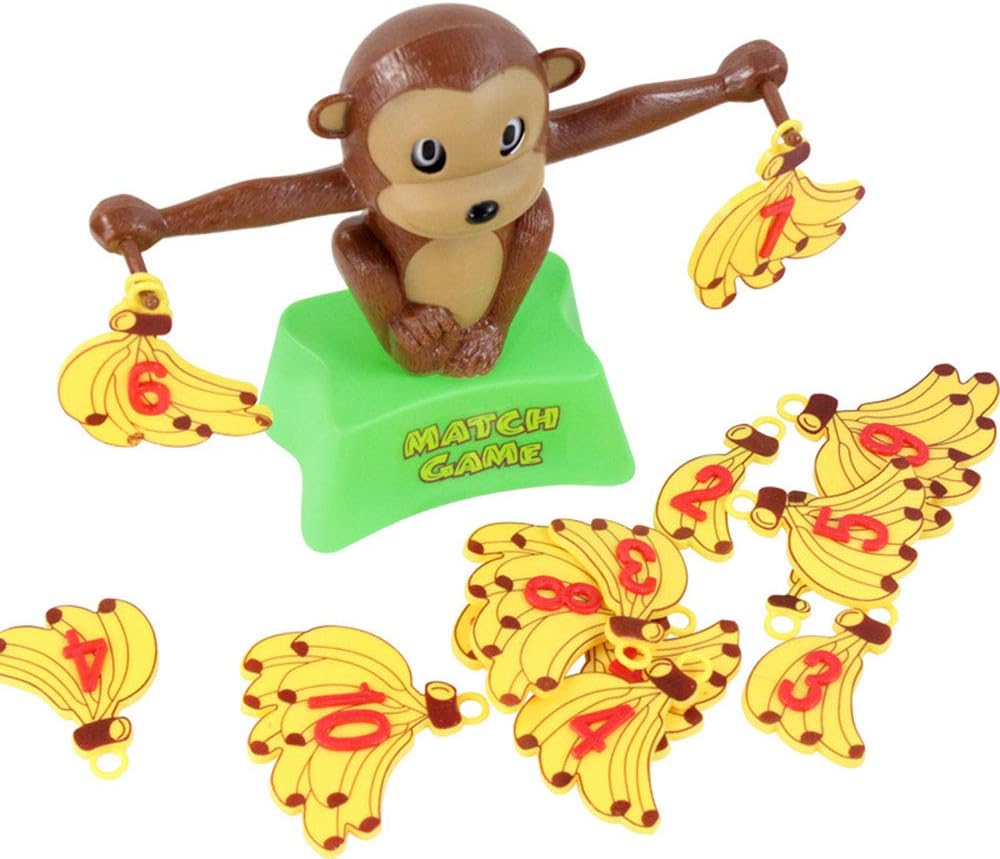 Amazon Werulig 数字てんびんおもちゃ 猿 バナナ 天秤 バランス 人気 バランスゲーム 子ども 幼児 数のお勉強 知育玩具 入園祝い 子供用 女の子 男の子 誕生日 クリスマス プレゼント すうじ 図形 計算 おもちゃ