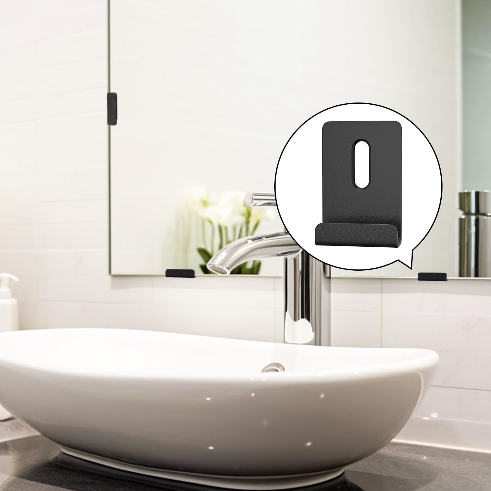 6Pcs Metal Mirror Clips for Wall Mounting, Mirror Holder Clips Heavy Mirror Hangers for The Wall (Black)