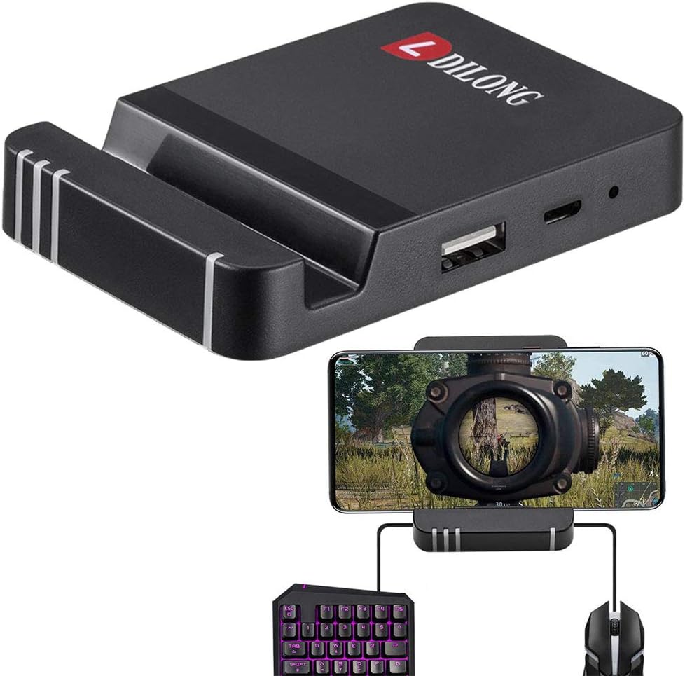 Yeshai3369 Mobile Game Controller, Mouse and Keyboard Bluetooth Converter for iOS/Android Cellphones or Tablets