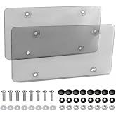 2 Pack License Plate Cover, Universal Fitment License Plate Protector, License Plate Frame for American Standard Cars,12.2"x6.3", 4 Holes with 8x5 Groups Screw Accessories