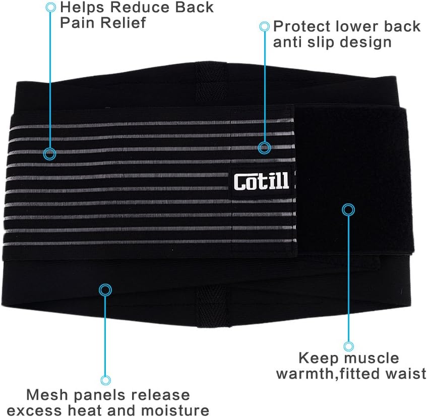 Cotill Lower Back Support Belt, Lumbar Support Brace for Pain Relief and Injury Prevention - Image 3