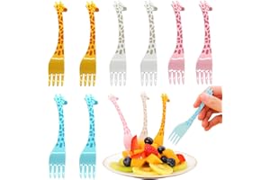 ROLMZJX 12 Pieces Lovely Animal Food Fruit Picks Forks Set,Animal Food Picks for Kids,Dessert Toothpick Sticks,Reusable Plast