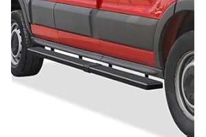 APS Running Boards (Side Steps Step Bars) Compatible with Ford Transit 2015-2024 Full Size Van 3-Door (Exclude 2022-2024 E-Transit)(Drilling Required) (Stainless Steel Black Powder Coated 5 inches)