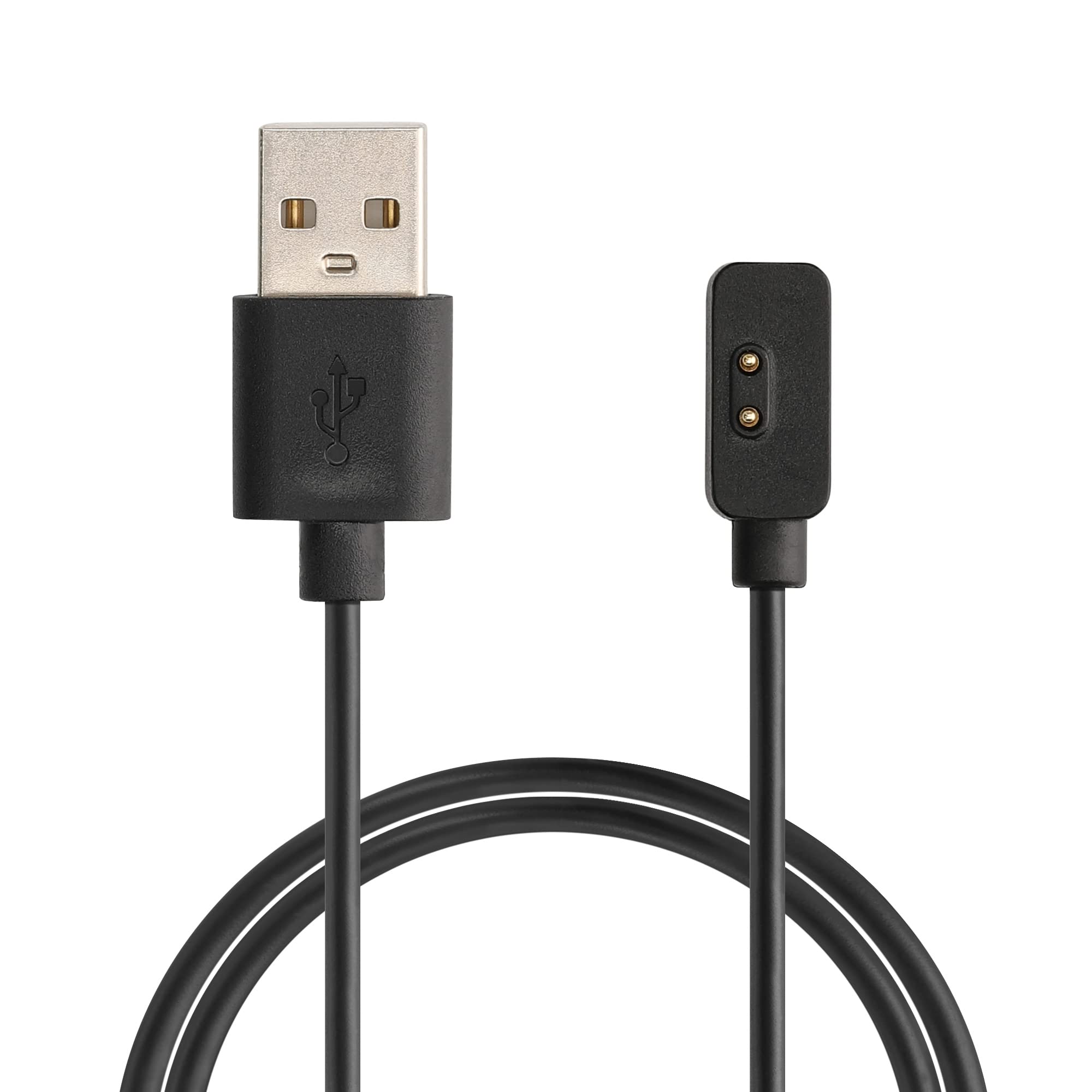 kwmobile USB Cable Charger Compatible with Xiaomi Mi Band 7 Pro/Poco Watch/Redmi Watch 3 / Watch 2 Lite Cable - Charging Cord for Smart Watch - Black