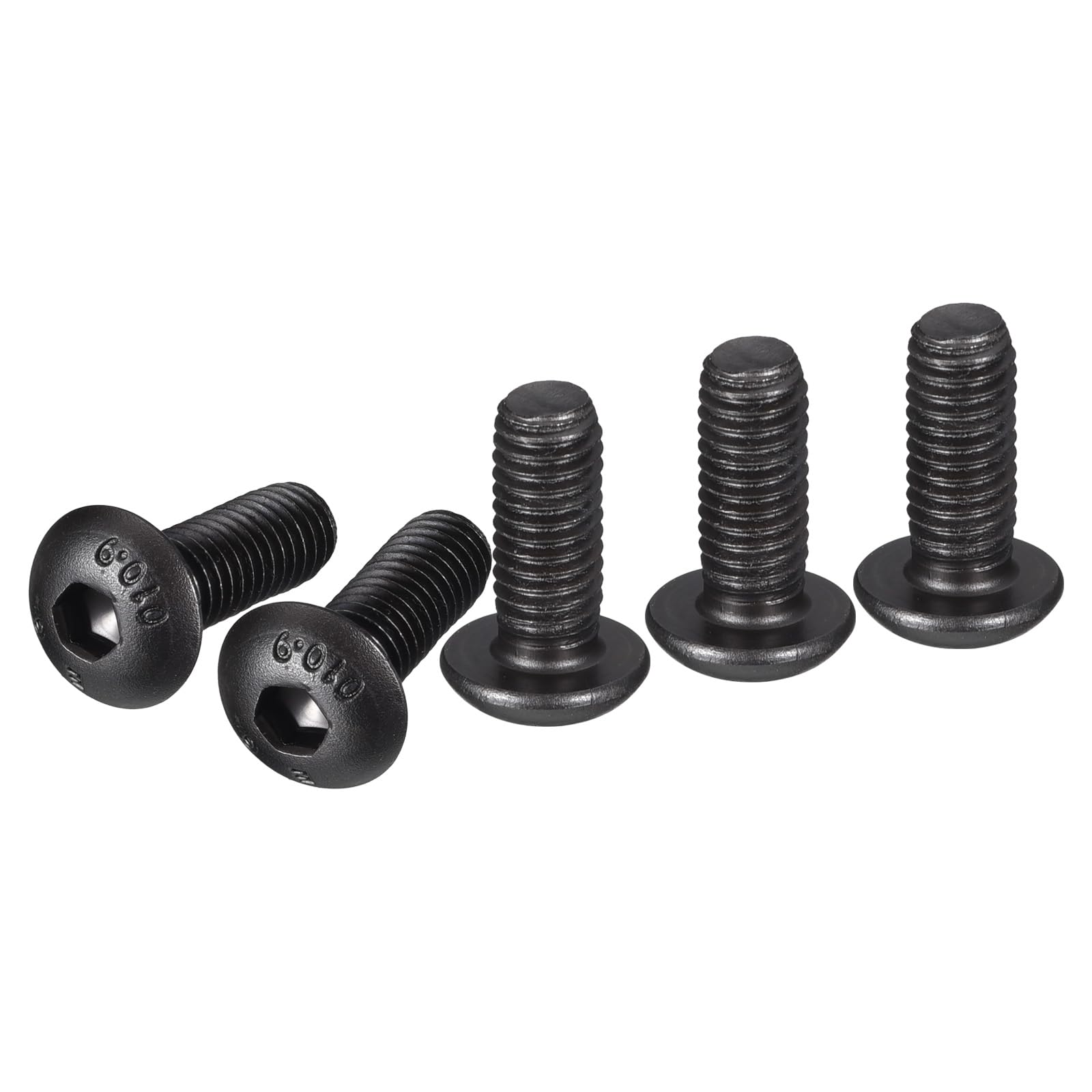 DTGN M5-0.8x12mm Button Head Socket Cap Screws - 100Pack - Good for Machine - Carbon Steel Black Oxide - Hex Drive Full Thread Fasteners