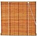 Oriental Furniture Burnt Bamboo Roll Up Blinds - Two-tone Honey - (36 in. x 72 in.)