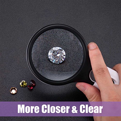image for Lighted Magnifier Glass Made, Dicfeos Handheld Magnifying Glass with L