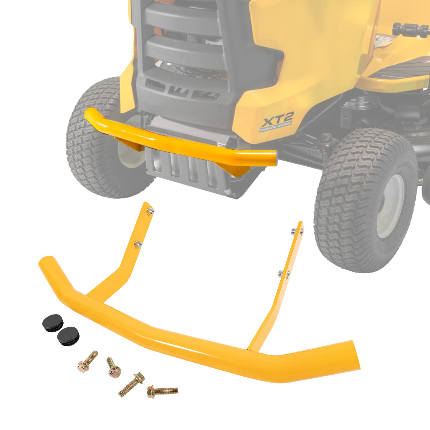 Photo 1 of 19A30020100 Heavy-Duty Yellow Front Bumper Kit Compatible with GT XT1 XT2 50 GX54 ST54 LX54 LX50, Replacement Tractor Bumper, Part Number: 683-05155-4021