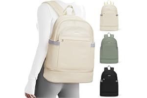 coofay Gym Backpack For Women Men Dance Sports Backpack With Shoe Compartment Waterproof Travel Backpack Gym Bag Beige