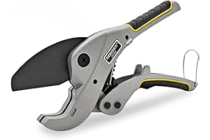 BOOSDEN PVC Pipe Cutter, Cuts up to 1-5/8", Professional Ratcheting Pipe Cutter Tool, Tube Cutter for Cutting PEX, PPR, PE, P