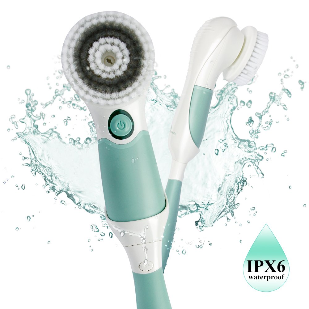 TOUCHBeauty Rotating Facial Brush Waterproof Face & Body Deep Cleansing System with 2 Spin Head, Skin Exfoliator Massager Bathing Brush,Pore Minimizer, Blackhead Remover SPA Skin Care Set TB-14839