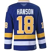 Hanson Brothers Charlestown Chiefs 16 Jack 17 Steve 18 Jeff Slap Shot Movie Ice Hockey Jersey