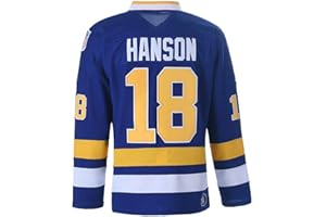 EHCSROP Youth Hanson Brothers Charlestown Chiefs 16 Jack 17 Steve 18 Jeff Slap Shot Movie Ice Hockey Jersey