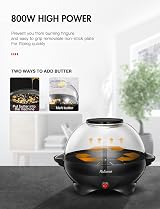 Yabano Popcorn Maker 5L 800W Nonstick Plate Electric Stirring Quick-Heat Black view 3