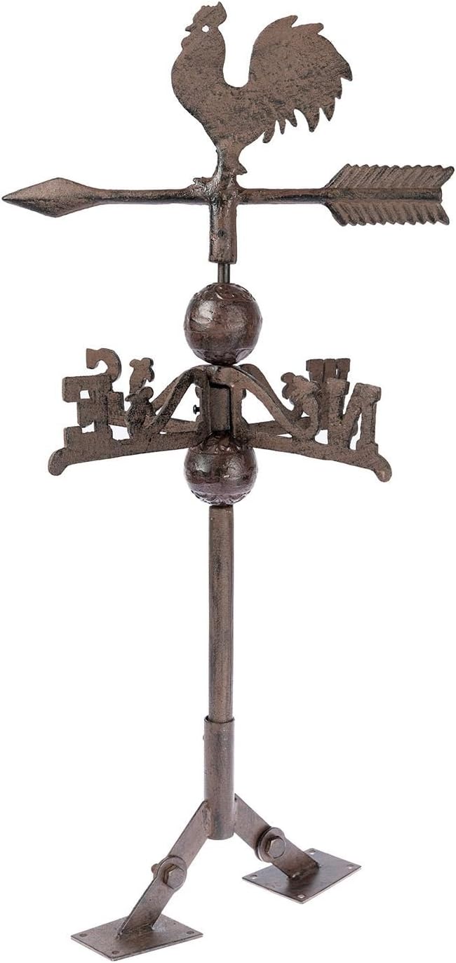 Girouette En Fonte Coq Homescapes Decoration D Exterieur Girouettes