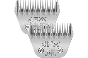 DODAER 2 Pack 4 Wide Blades for Dog Grooming,Compatible with Andis,Oster A5,Wahl km10 Clippers,Cutting Length 3/8"