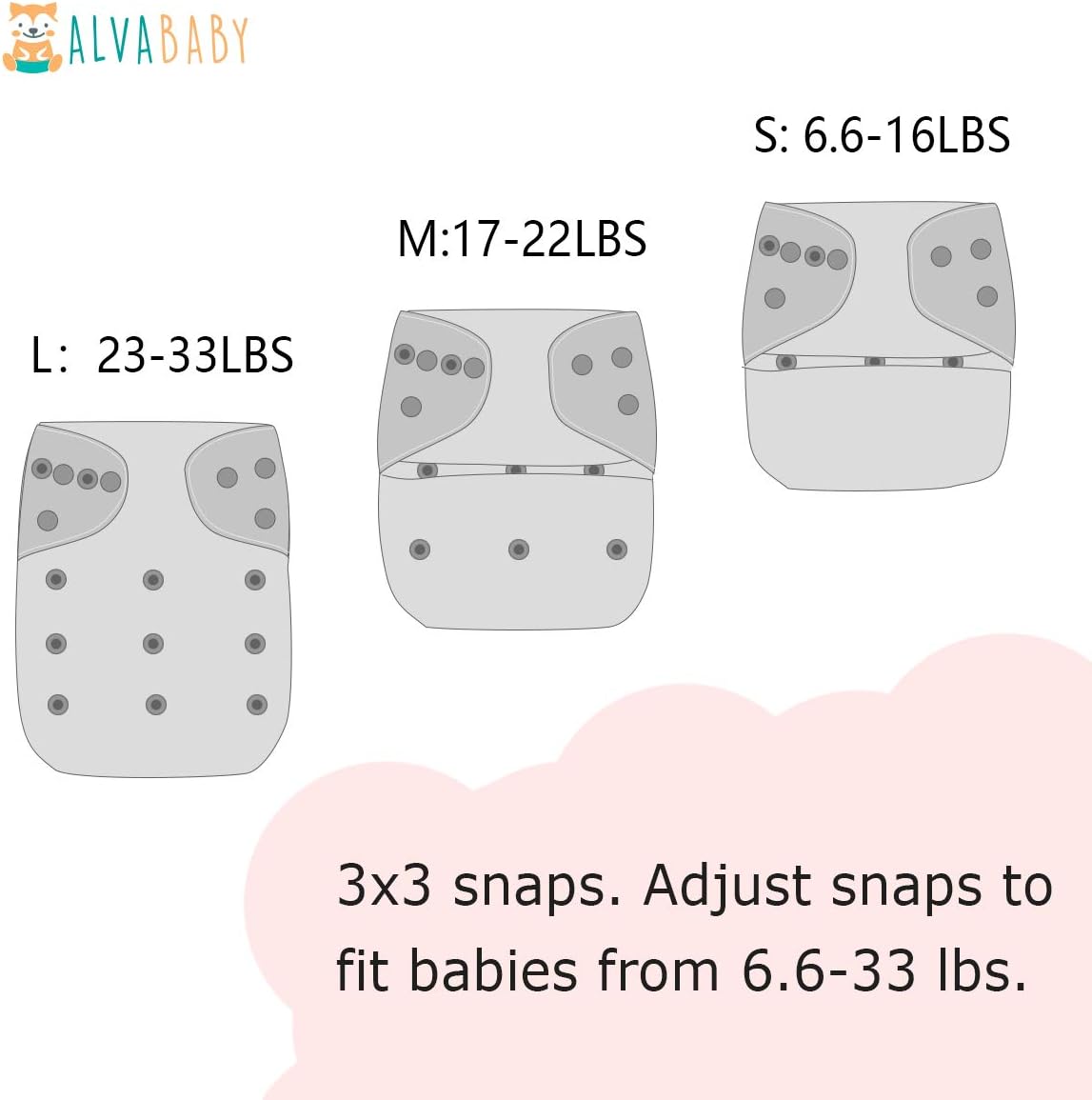 ALVABABY Baby Cloth Diapers 6 Pack with 12 Inserts Adjustable Washable and Reusable Pocket Diapers for Baby Girls 6BM88 : Baby Diaper Covers : Baby
