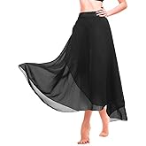 Meyeyaia Long Ballet Skirt for Women,Dance Wrap Skirt with Adjustable Belt, Long Chiffon Ballet Skirts for Adult