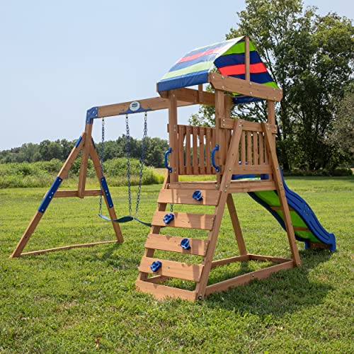 Backyard Discovery Briarcliff All Cedar Wooden Swing Set with Wave