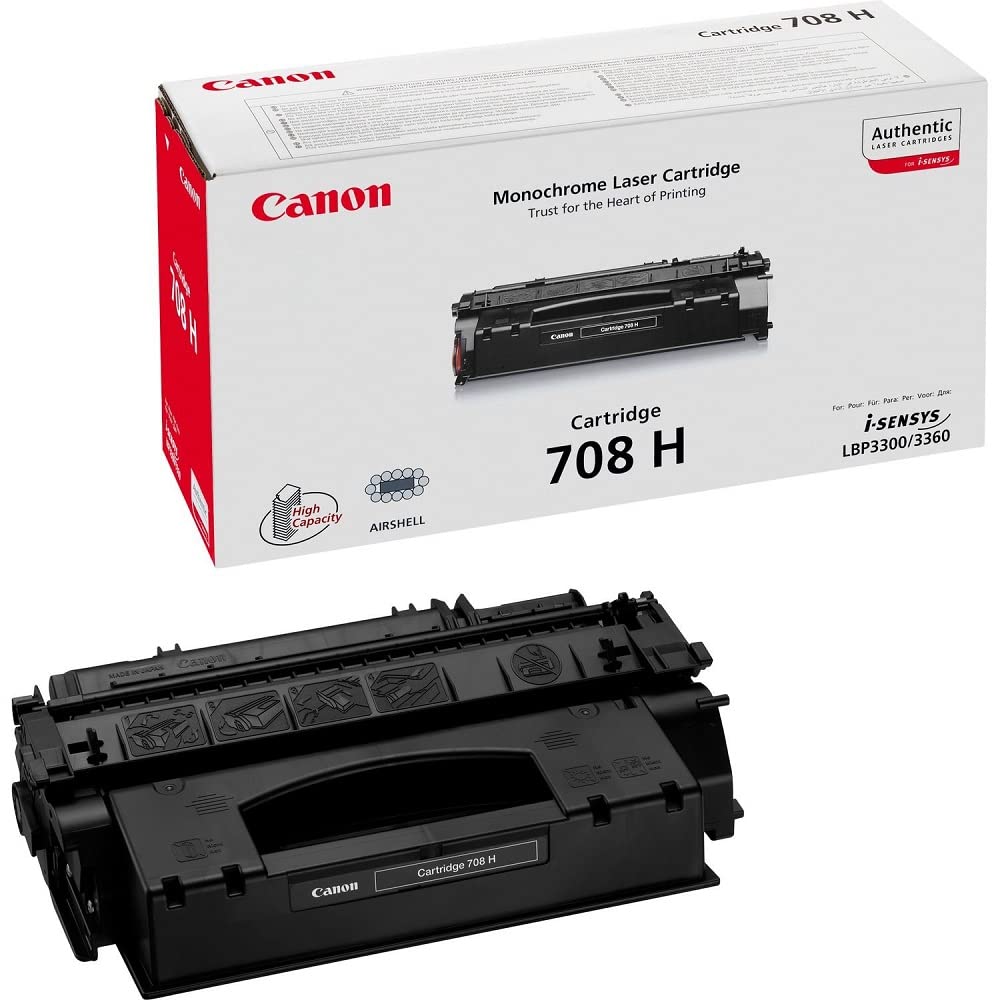 Canon 708H - 0917B002 - 1 x Black - Toner Cartridge - For iSENSYS LBP3360, Laser Shot LBP3300, 3360