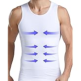 Fhspw Slimming Compression Shirt Men Sleeveless Tummy Control Gynecomastia Vest Workout Tank Top Body Shaper Undershirt