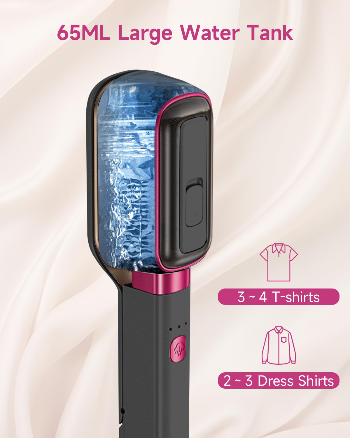 3-in-1 Travel Press Iron Steamer for Clothes, 1000W, 20s Fast Heat Up, 180° Rotating, Portable Handheld Clamp & Vertical Steamer, 65ml Tank, Gray