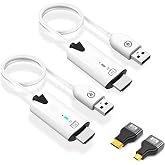 lotorasia Wireless HDMI Transmitter and Receiver, Portable 1080P Wireless HDMI Extender 164FT/50M Range, Plug &amp; Play, for PC, Laptops, TV Box, PS4/5, Cameras to TV/Projector/Monitor+Micro/Min HDMI