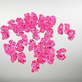 WGVI WGV Acrylic Ice Rock Crystals Treasure Gems for Table Scatters, Vase Fillers, Wedding, Banquet, Party, Event, Birthday Decor (Approx 150 pcs per Bag), 1 Bag, 1 Pound, Hot Pink