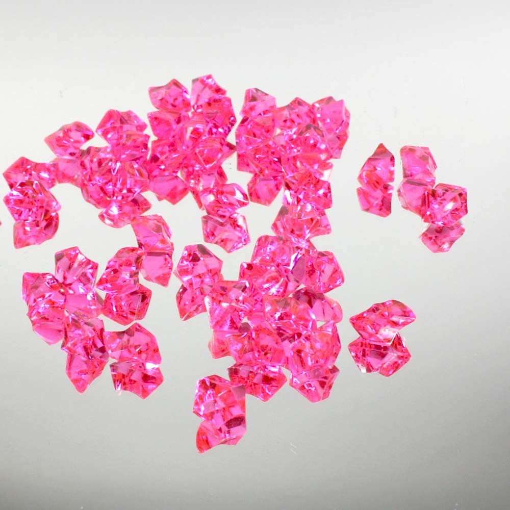 Photo 1 of WGV Acrylic Ice Rock Crystals Treasure Gems for Table Scatters, Vase Fillers, Wedding, Banquet, Party, Event, Birthday Decor (Approx 150 pcs per Bag), 1 Bag, 1 Pound, Hot Pink