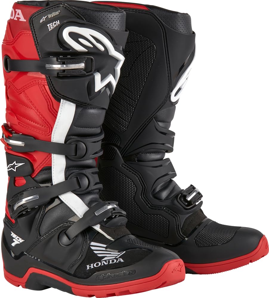 Alpinestars 2012723-1303-16: Honda Tech 7 Enduro Drystar Black/Bright Red Sz 16 Image Alpinestars 2012723-1303-16: Honda Tech 7 Enduro Drystar Black/Bright Red Sz 16 Image