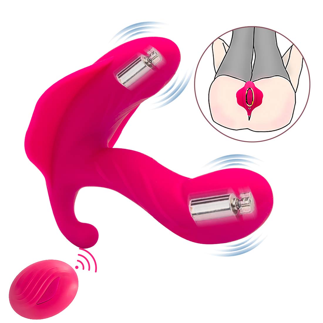 Wearable Vibrators Wireless USB Charging Remote Control Clitoral G spot Butterfly Massager Vibrating Panties Smart Heating 10 Vibration Flirting Dildo Sex Toy Adult Toys for Women Couple Female