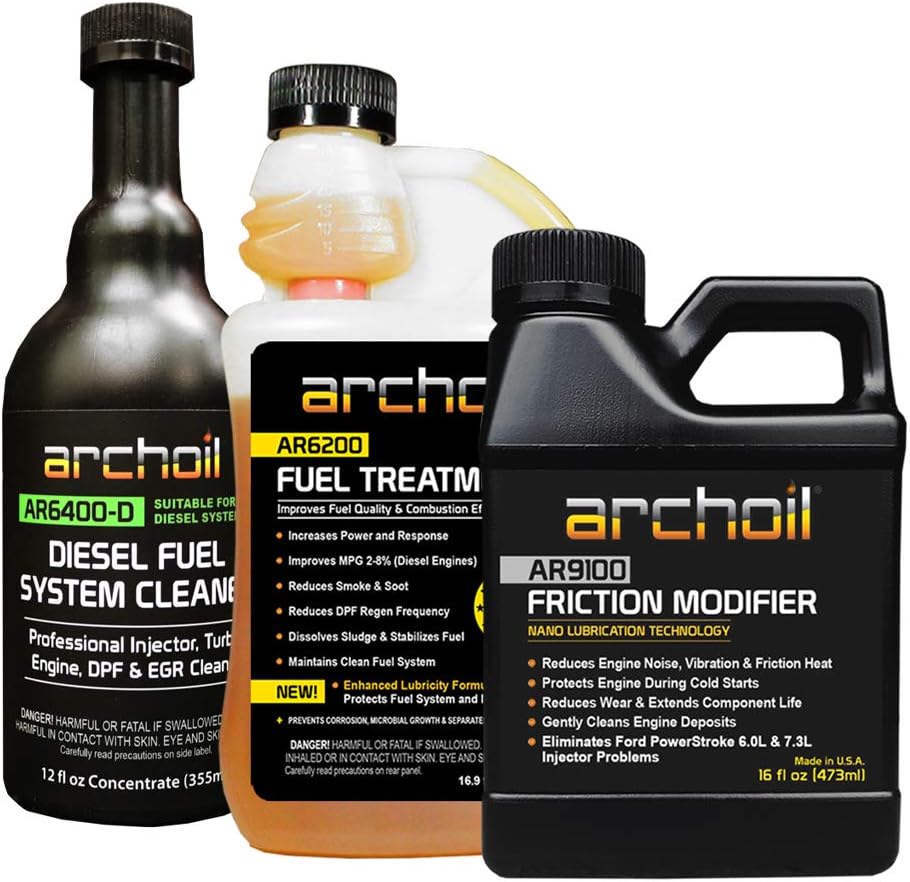 Archoil Real Deal Kit - AR9100 Friction Modifier (16oz) + AR6200 Fuel Treatment (16.9oz) + AR6400-D Fuel System Cleaner (12oz)