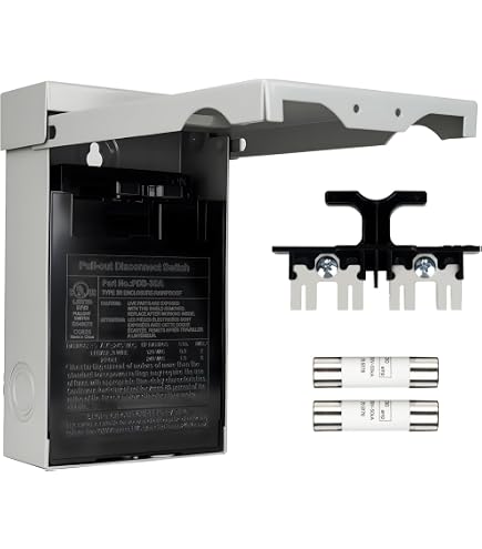 Amazon.com: Fused 3 Pole Disconnect, 480V, 30A, Type H Fuse, Nema