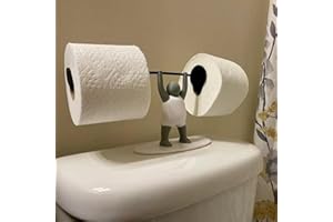 Stand Weightlifter with Barbell, Weightlifter Toilet Roll Holder,Fitness Enthusiasts Fun Bathroom Kitchen Decor, Unique 3D Pr