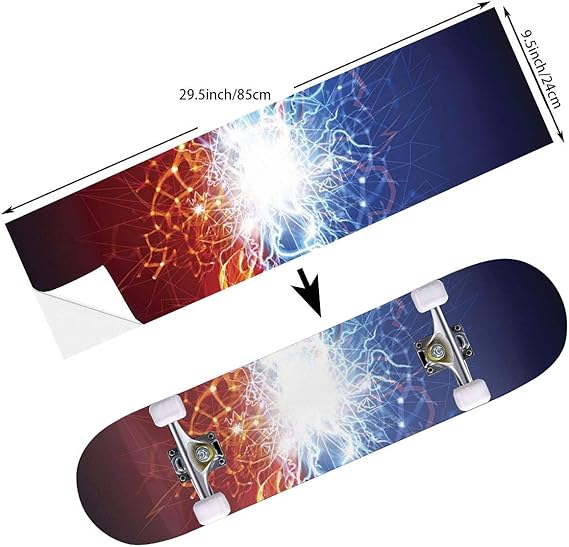 Keceur Aurora Lightning Stylish Skateboard Grip Tape Long