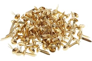 RUWADO Royee 100 Pcs Mini Brads Fasteners Metal Plated Round Paper Fasteners Brass Pastel for Paper Craft Scrapbooking DIY Art Handmade Project Decorative Supplies (Gold)