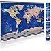 Scratch-Off World Map Poster – Premium Print Christmas Gift for Adventure Travelers | U.S. States and Country Flags, Vibrant Colors & Clean Details | Preserve Your Memories from Around the Globe