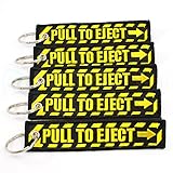 Pull to Eject Key Chain - Black/Yellow - 5 PCS by Rotary13B1