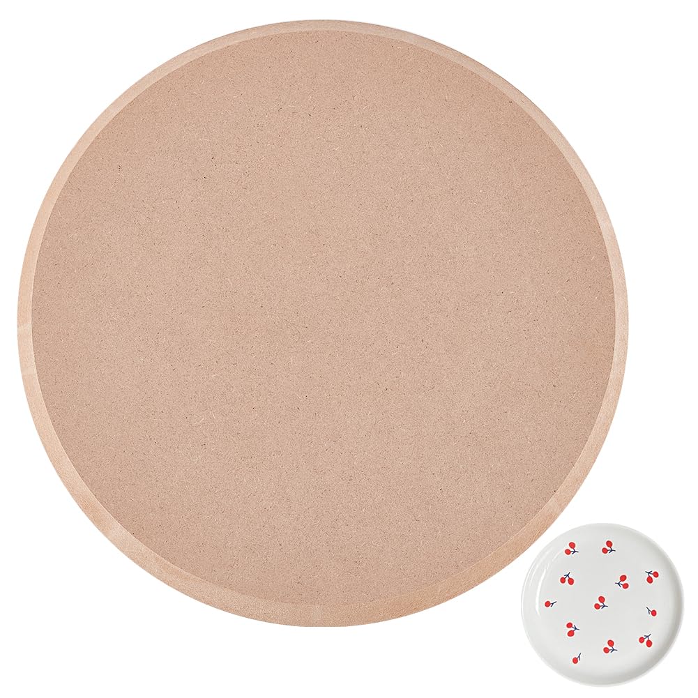 BENECREAT Pottery Tools Ceramic Plate Forming, 25x1.5cm Round MDF Concentric Geometric Figure Rail for DIY Ceramic Cutting and Printing Blank Modeling Mud Plate Forming