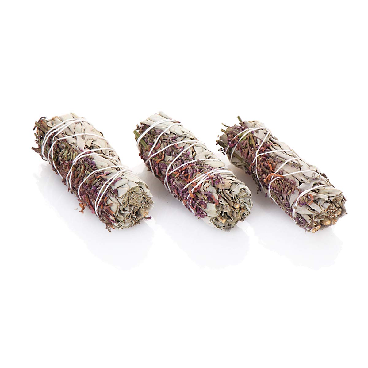 NKlaus 3x White Sage + Lavender 10cm 4" Smudge Sticks Natural Smoked Bundle 30g 6728