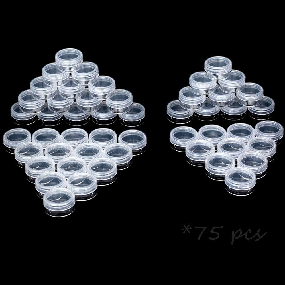 Clear Tiny Sample Containers 3 Gram Sample Jars 75pcs Makeup Sample