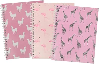 Summit A5 Notebook Wirebound Ruled 160 Pages Animal Print Pack of 3